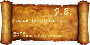 Facsar Brigitta névjegykártya
